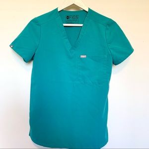 Figs Catarina Scrub Top Teal Limited Edition XS